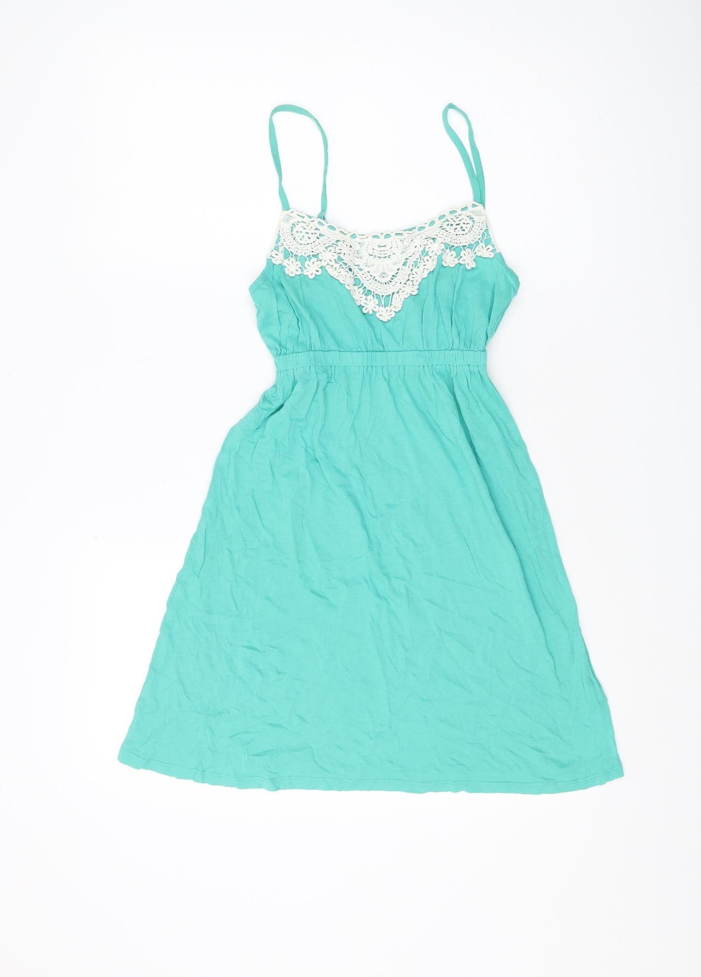 New Look Women's Green Slip Dress Size 8