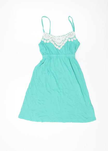 New Look Women's Green Slip Dress Size 8