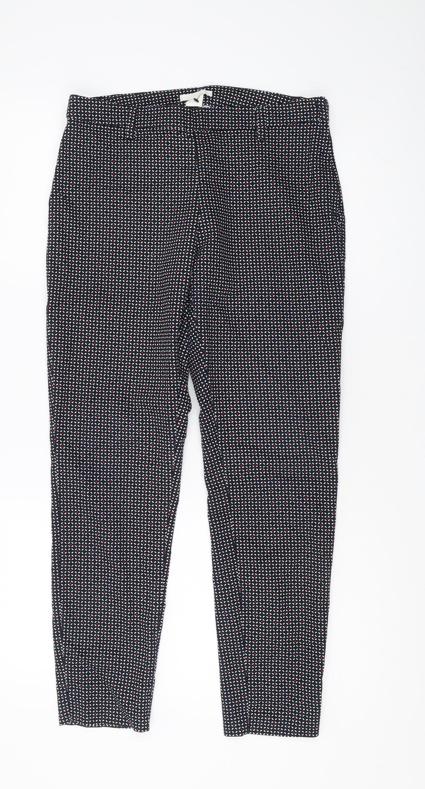 Womens UK Size 10 H&M Regular Fit Cropped Multicoloured Trousers