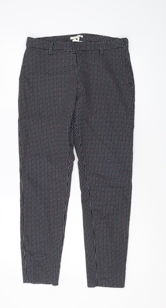 Womens UK Size 10 H&M Regular Fit Cropped Multicoloured Trousers