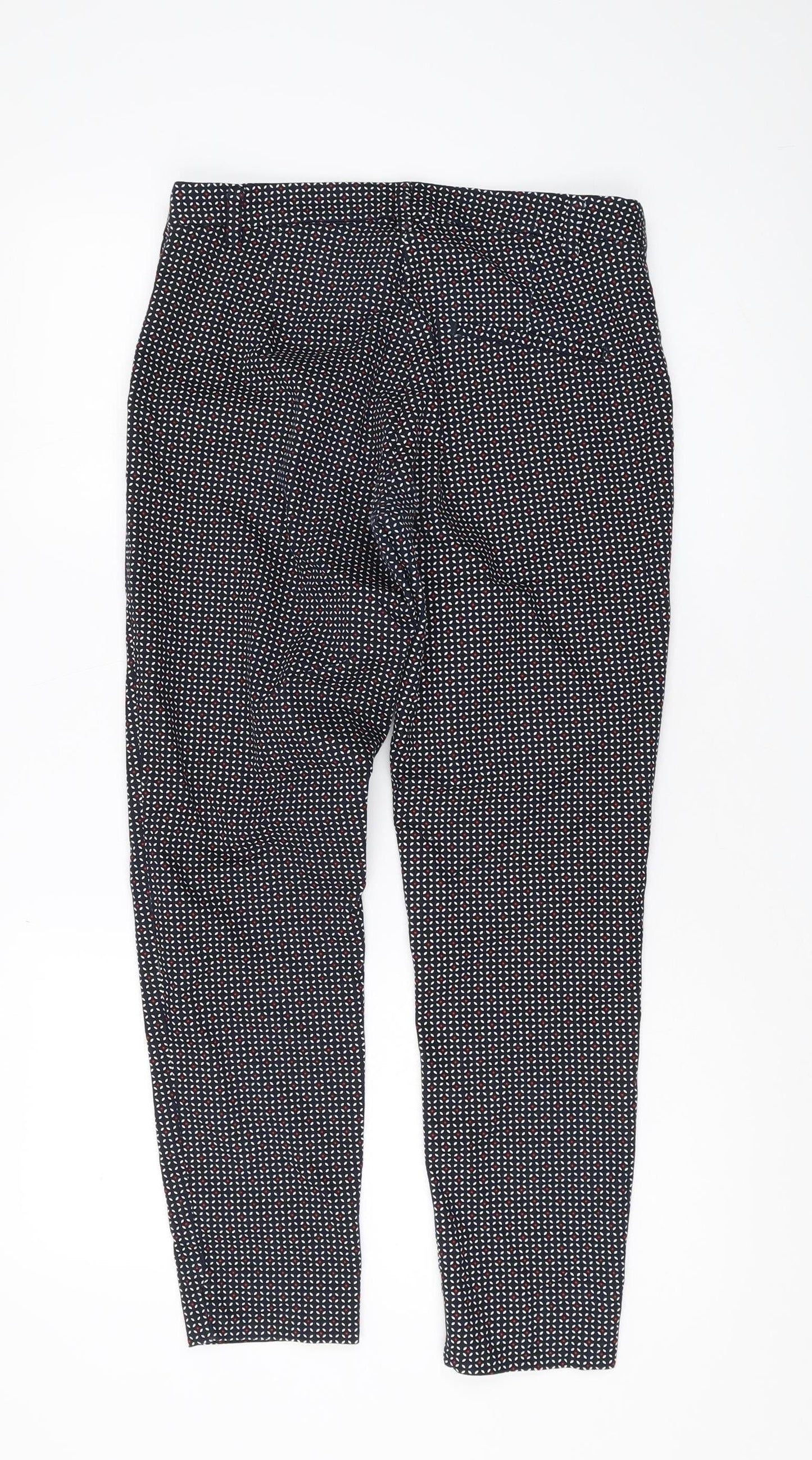 Womens UK Size 10 H&M Regular Fit Cropped Multicoloured Trousers