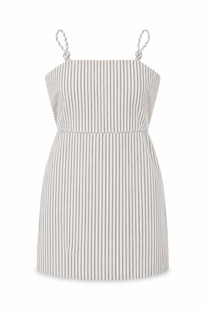 Pull&Bear Women's Grey Striped Shift Dress L