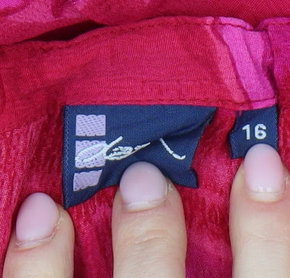 DASH Women's Red Floral Skirt, Size 16, Viscose