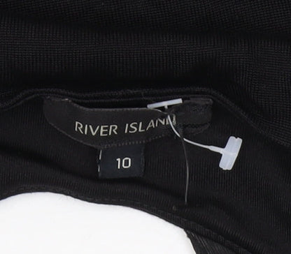 Womens UK Size 10 River Island Black Camisole Tank