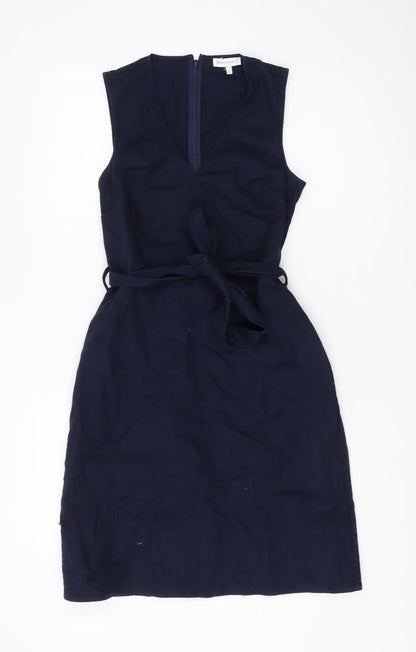 Warehouse Women's Blue Wrap Dress Size 10 V-Neck
