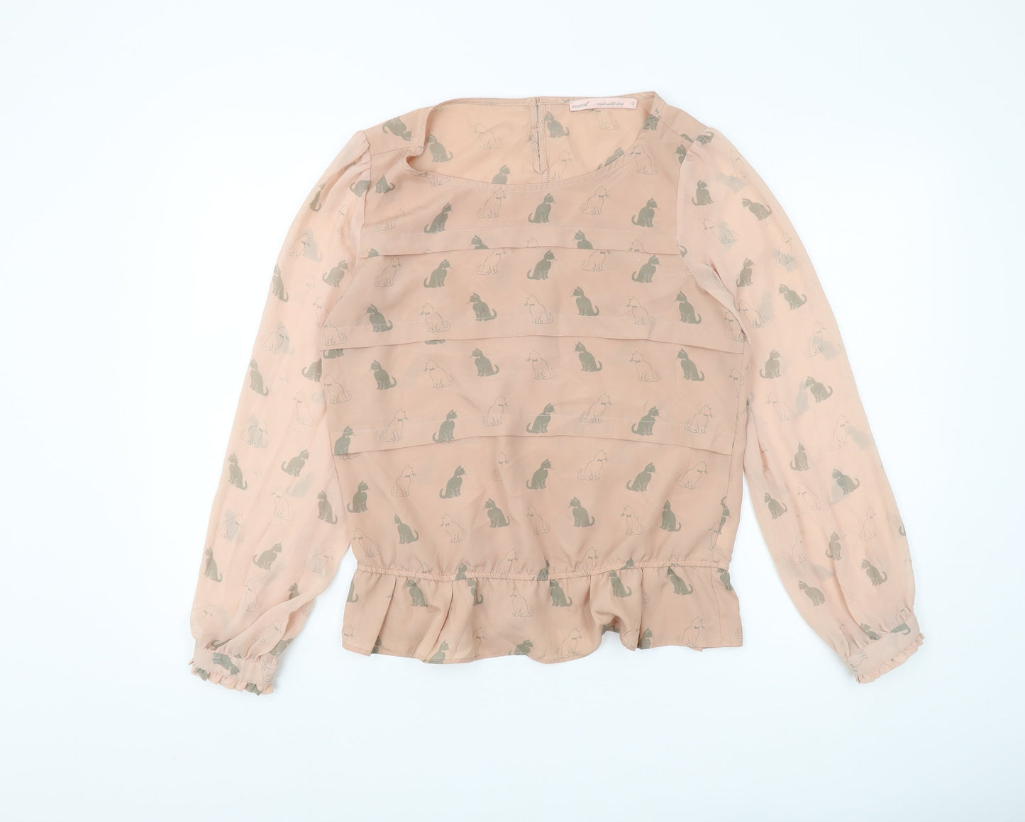 Womens UK Size 12 NEXT Beige Tunic Blouse