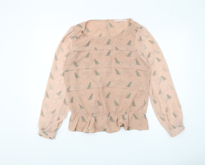Womens UK Size 12 NEXT Beige Tunic Blouse