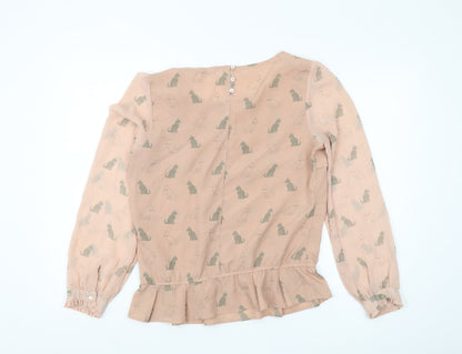 Womens UK Size 12 NEXT Beige Tunic Blouse
