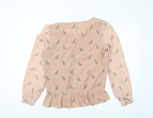 Womens UK Size 12 NEXT Beige Tunic Blouse