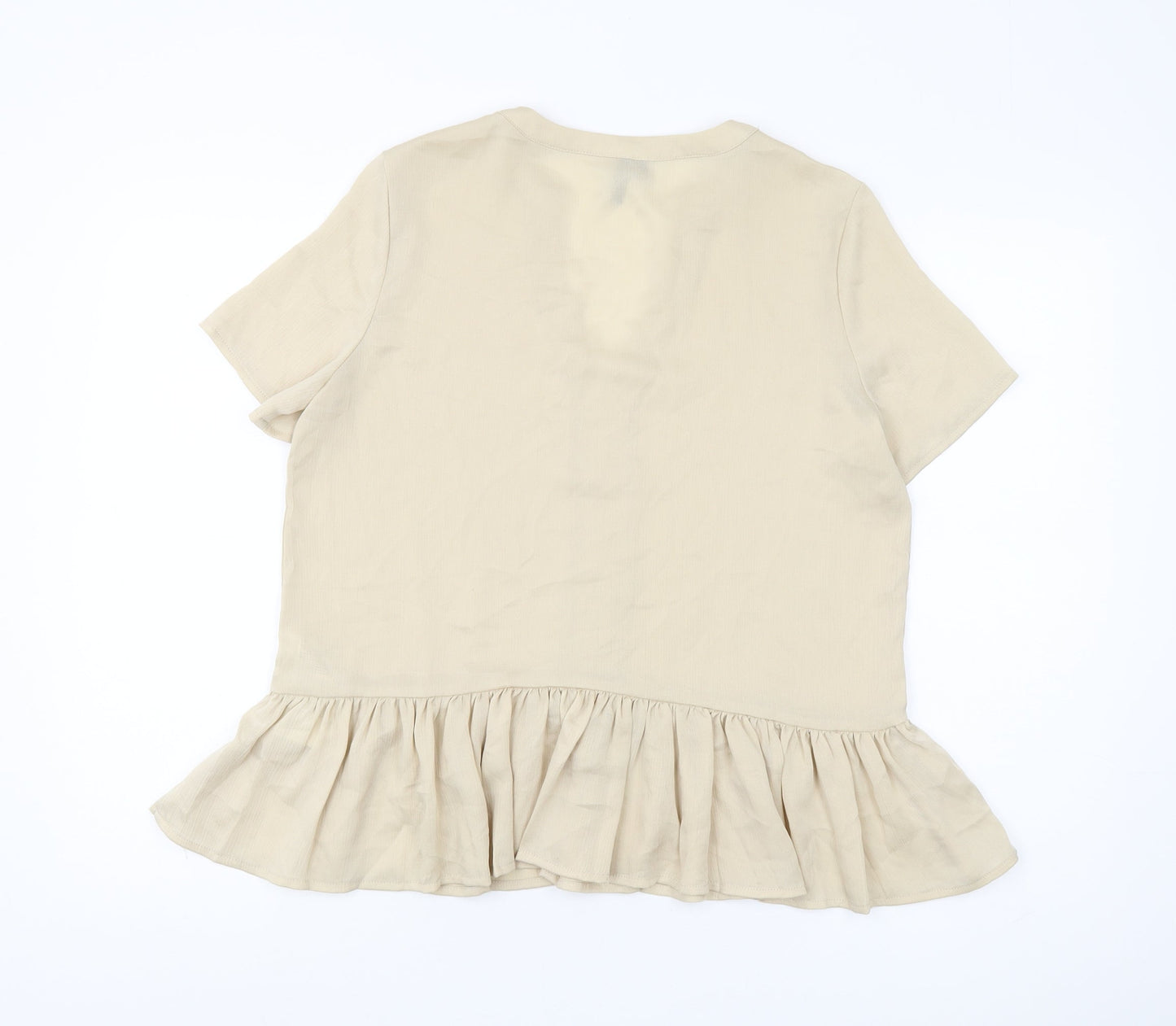 Womens UK Size S VERO MODA Beige Ringer Blouse