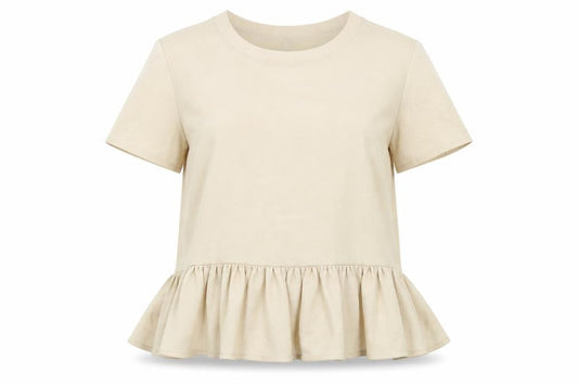 Womens UK Size S VERO MODA Beige Ringer Blouse