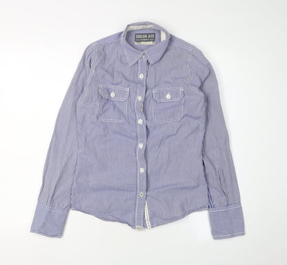 Womens UK Size 8 SoulCal & Co Blue Collared Button-Up