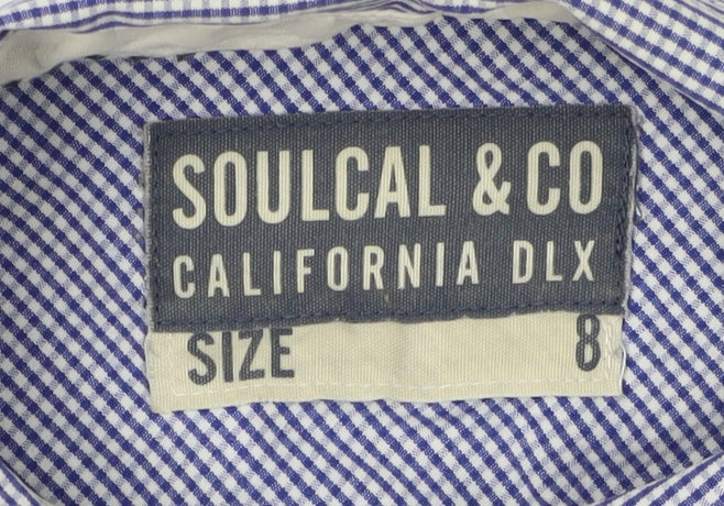 Womens UK Size 8 SoulCal & Co Blue Collared Button-Up