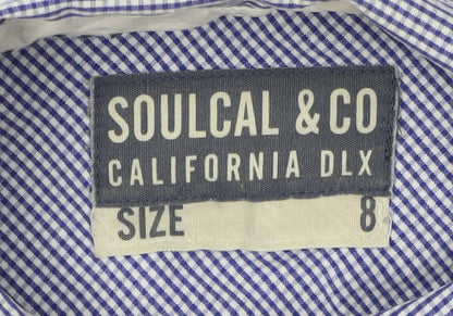 Womens UK Size 8 SoulCal & Co Blue Collared Button-Up