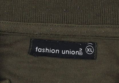 Fashion Union Men's Green Polo XL