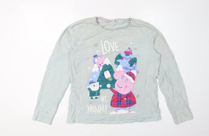 George Women Blue Long Sleeve T-Shirt Peppa Pig Size 12-14