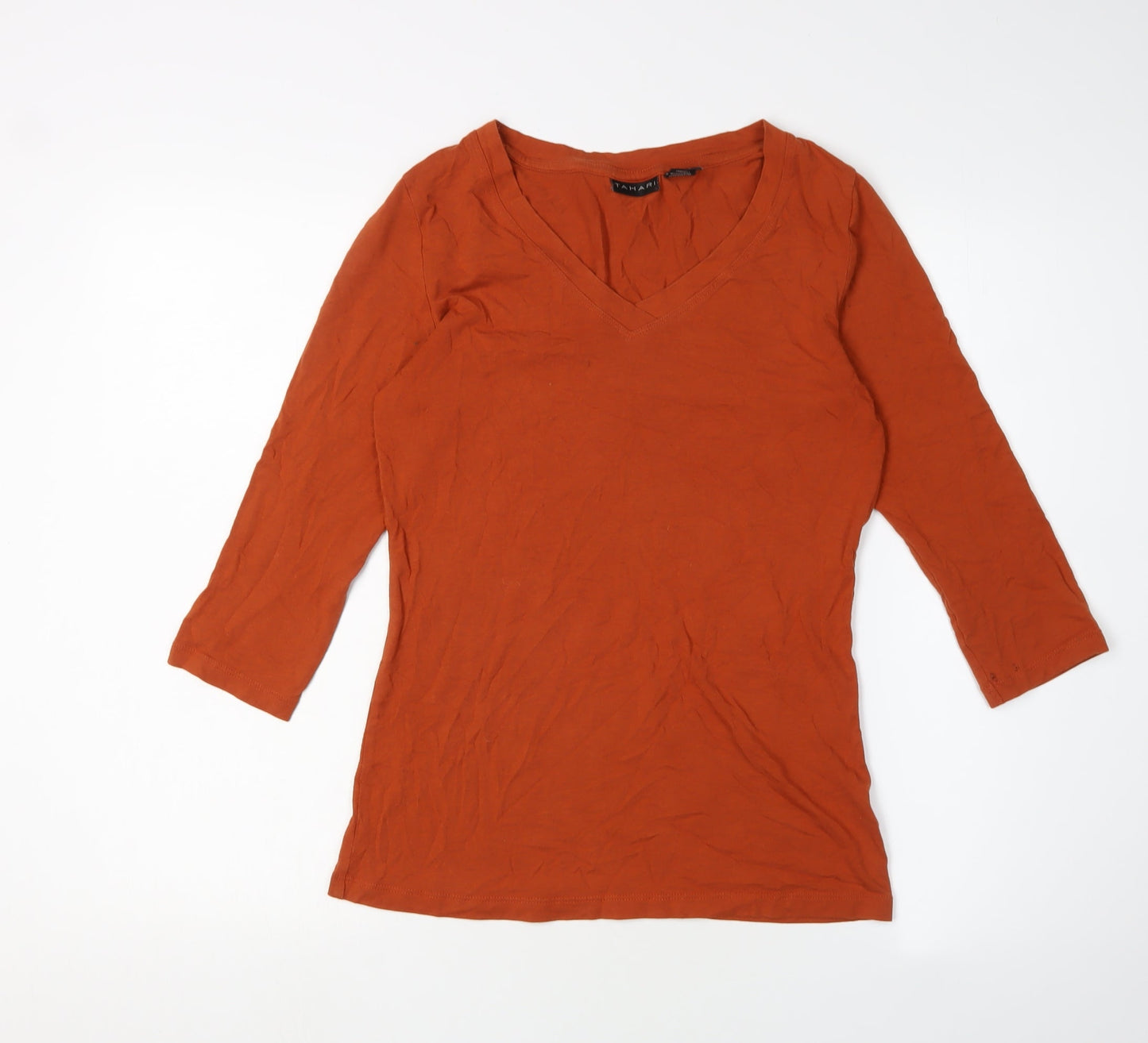Womens UK Size M Tahari Orange Basic T-Shirt