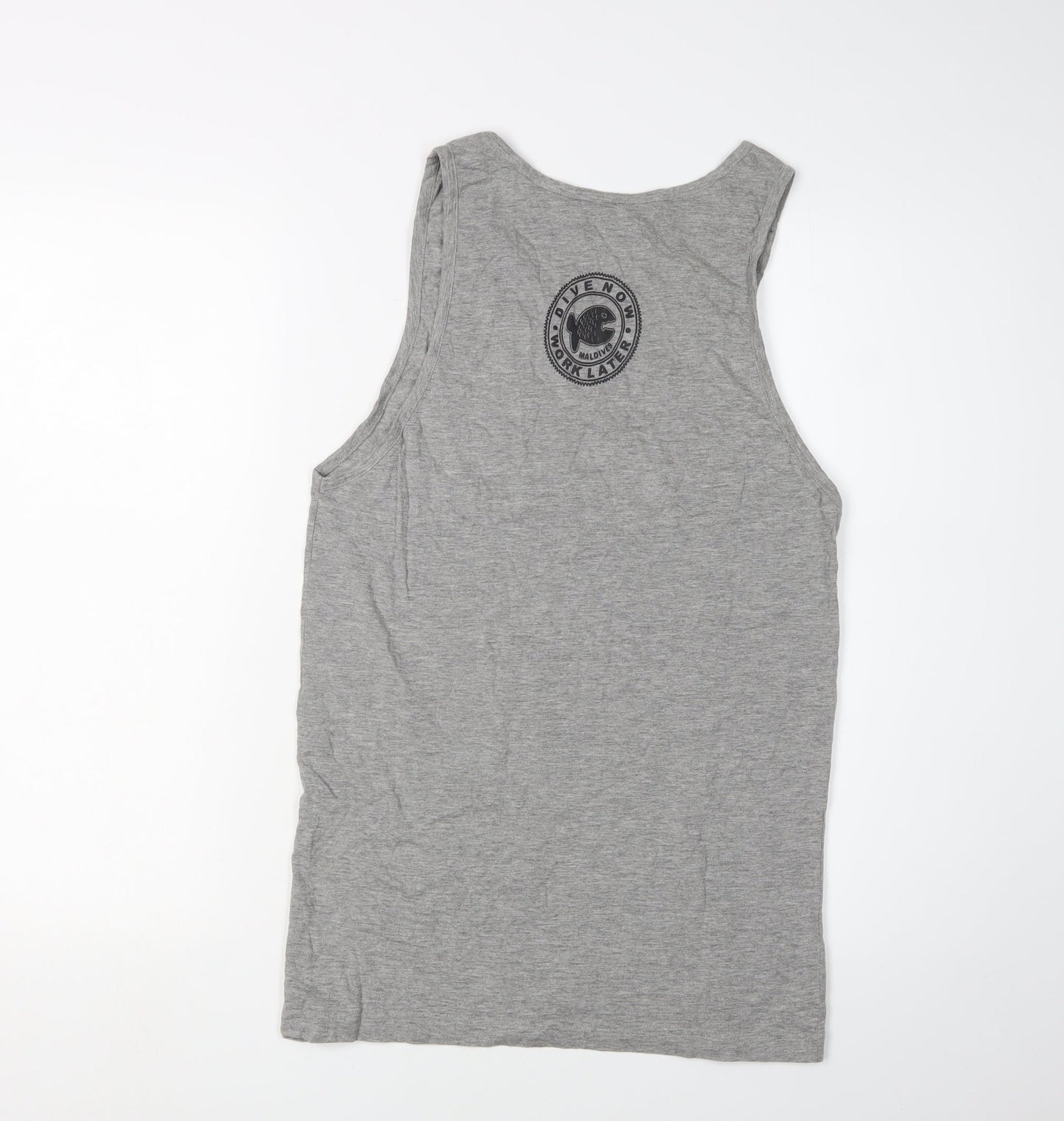 Misraab Grey Cotton Blend Sleeveless Tank Top L