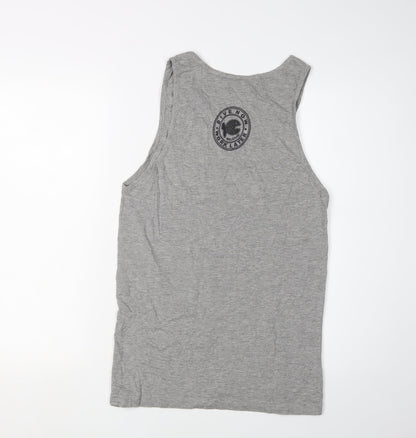 Misraab Grey Cotton Blend Sleeveless Tank Top L
