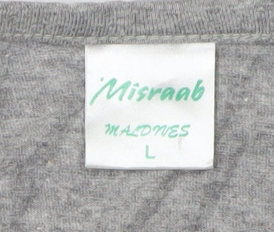 Misraab Grey Cotton Blend Sleeveless Tank Top L