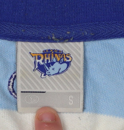 ISC Men's Blue Striped Polo Shirt - Size S