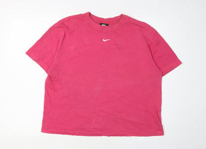 Unisex Adults UK Size M Nike Pink Basic T-Shirt
