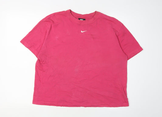 Unisex Adults UK Size M Nike Pink Basic T-Shirt