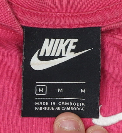 Unisex Adults UK Size M Nike Pink Basic T-Shirt