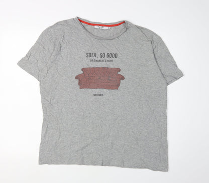 FDB-Paris Men's Grey XL Graphic T-Shirt