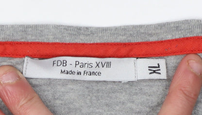 FDB-Paris Men's Grey XL Graphic T-Shirt