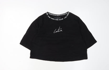The Couture Club Unisex Black T-Shirt S 3/4 Sleeve