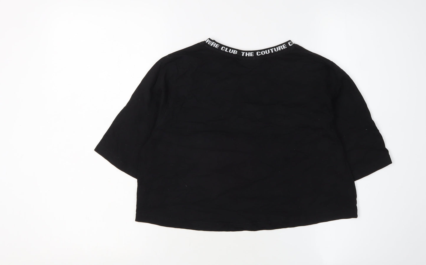 The Couture Club Unisex Black T-Shirt S 3/4 Sleeve