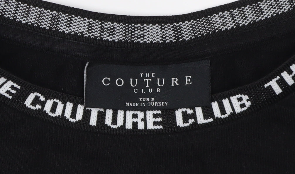 The Couture Club Unisex Black T-Shirt S 3/4 Sleeve
