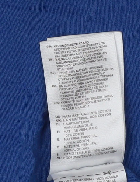 Adidas Men's Blue Medium Colourblock T-Shirt