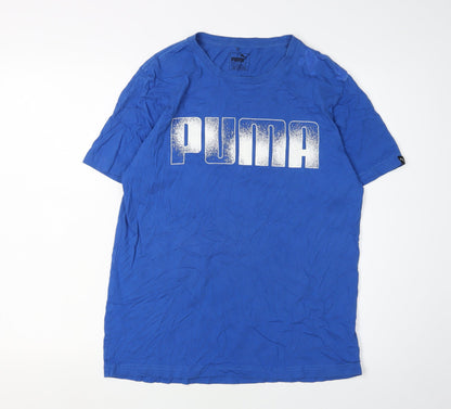 Puma Men's Blue Graphic T-Shirt Medium Crew Neck