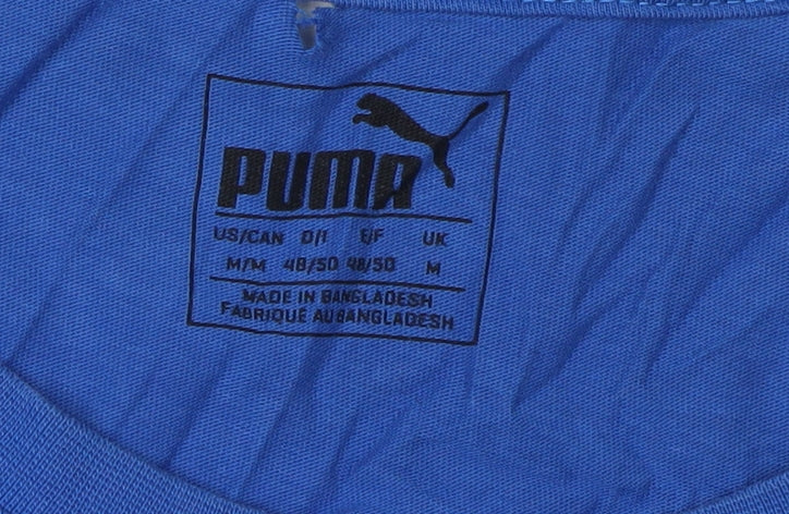 Puma Men's Blue Graphic T-Shirt Medium Crew Neck