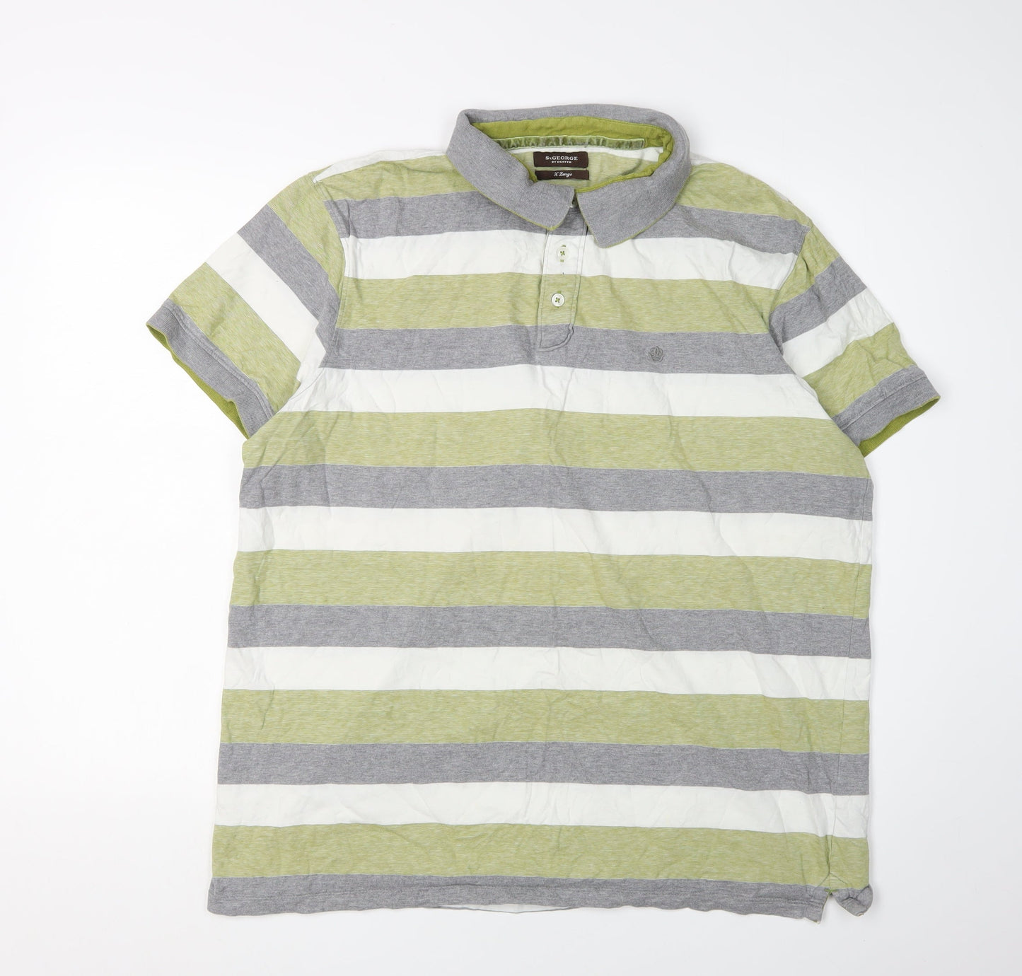 St George by Duffer XL Men's Striped Polo Shirt