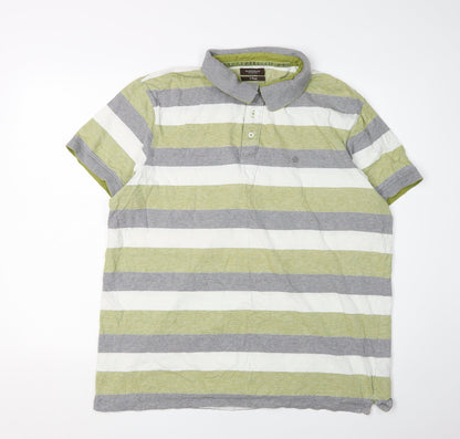 St George by Duffer XL Men's Striped Polo Shirt