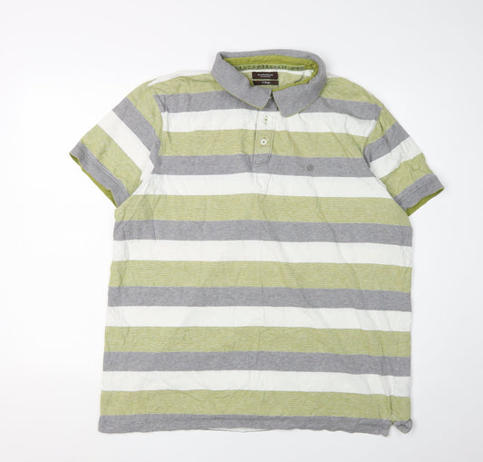 St George by Duffer XL Men's Striped Polo Shirt