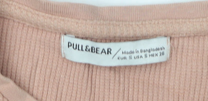 Pull&Bear Women's Pink T-Shirt Dress Size S Summer