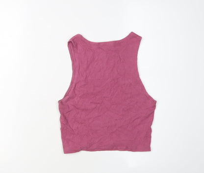Womens UK Size M Pull & Bear Pink Basic Tank