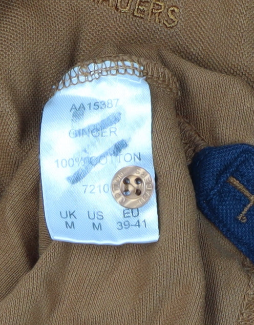 Cotton Traders Men's Brown Polo Shirt M Long Sleeve