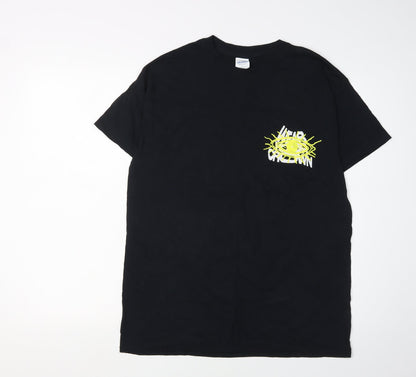 Mens UK Size M Gildan Black  T-Shirt