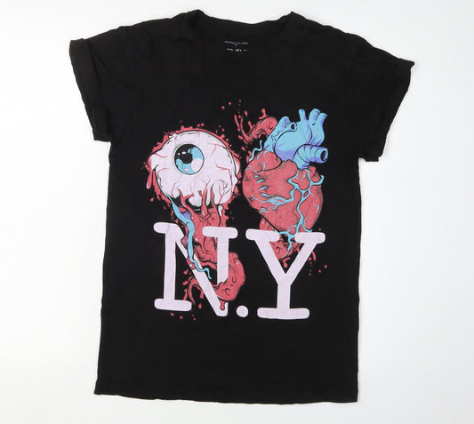 Womens UK Size XS River Island Black Basic T-Shirt