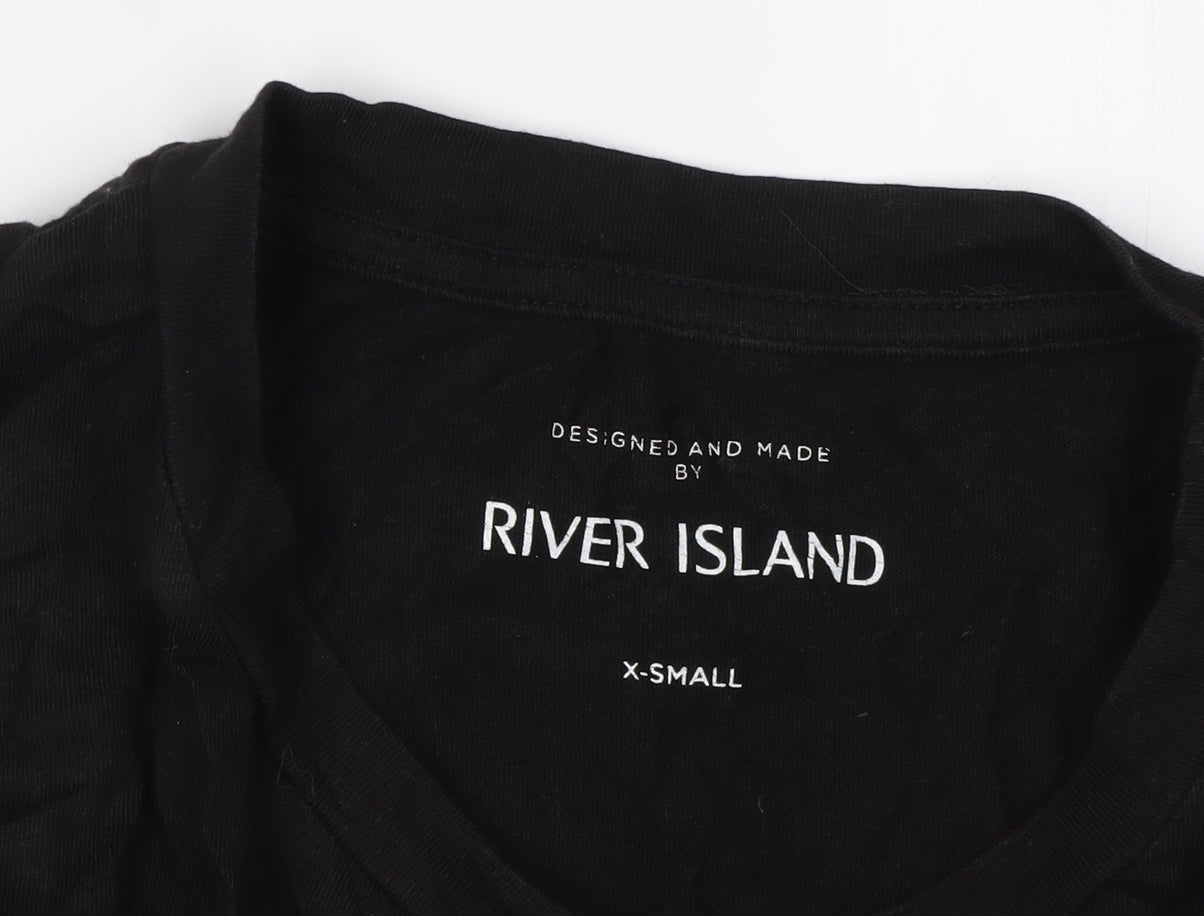Womens UK Size XS River Island Black Basic T-Shirt