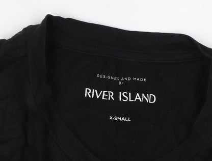 Womens UK Size XS River Island Black Basic T-Shirt