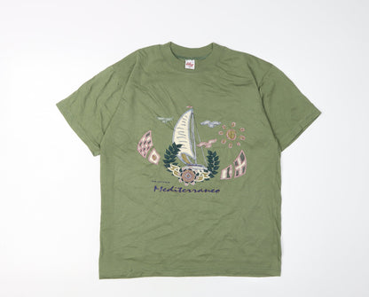 HRicci Green Women's Medium Nautical T-Shirt