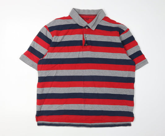 Tyrwhitt Men's Multicoloured Striped Polo XXL