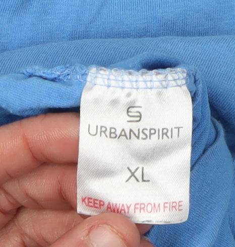 Urban Spirit Men's Blue XL Graphic Print T-Shirt