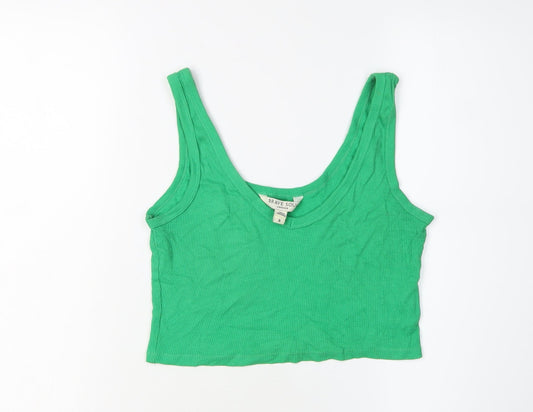 Womens UK Size S Brave Soul Green Cropped Tank